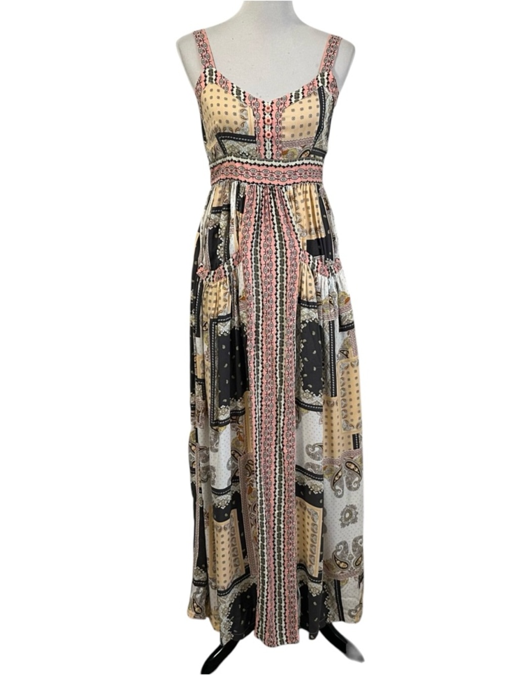 Matilda Jane Womens Adventure Begins Perfectly Paisley Maxi Dress Sz Med Multi - Picture 4 of 12